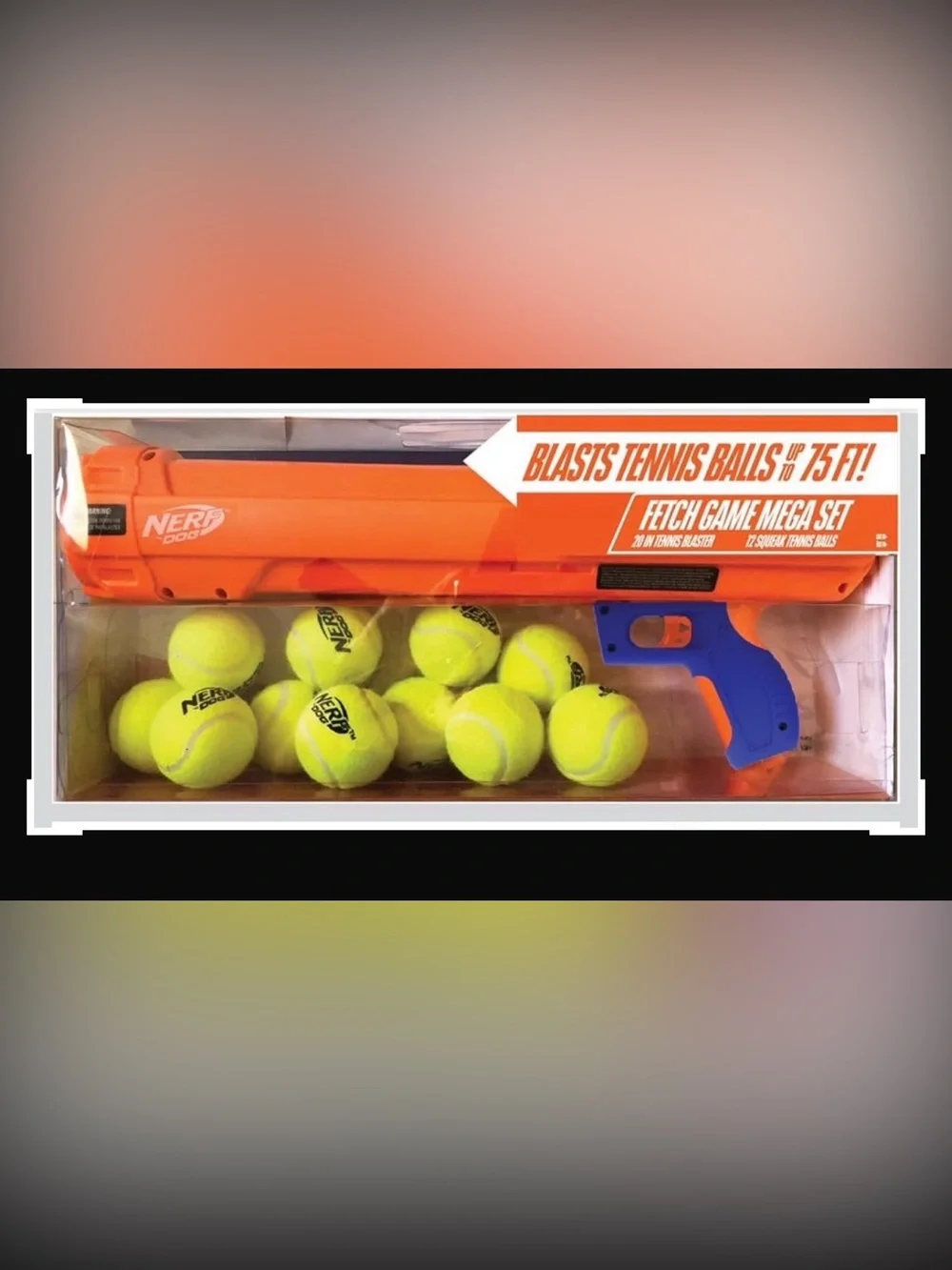 NERF Dog Toy Ball Launcher gift set with 12 Nerf Dog squeaky Tennis Balls NEW
